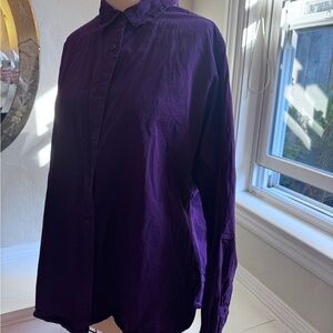 Women's Purple heavy cotton poplin Button-Down Shirt